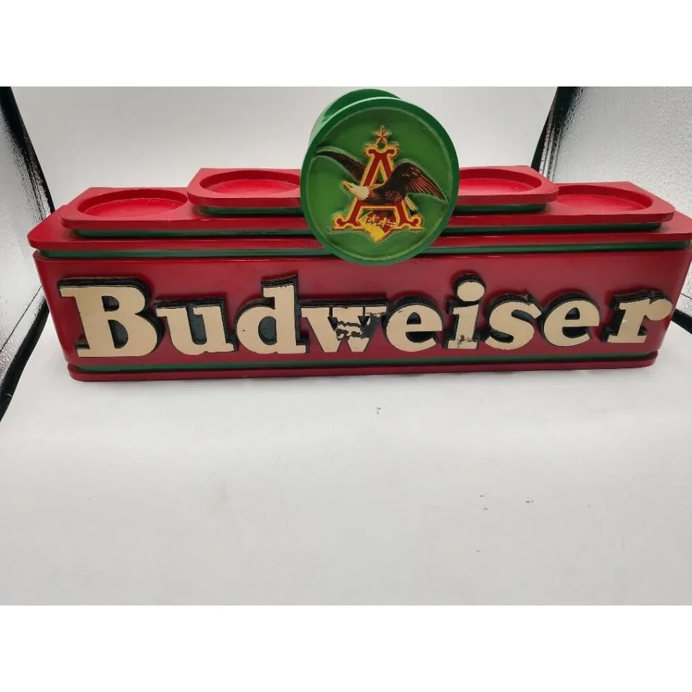 Budweiser 2000 Anheuser-Busch Inc. Red & Green Bar Store Beer Bottle Caddy/Displ
